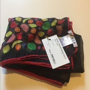 Furla Micro Frutti Silk Chiffon Stole Scarf